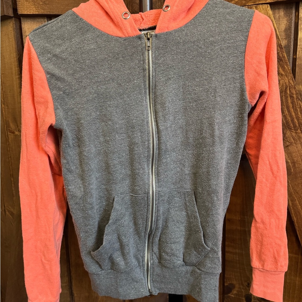 Ocean Drive Color-Blocked Gray and Orange Sweater